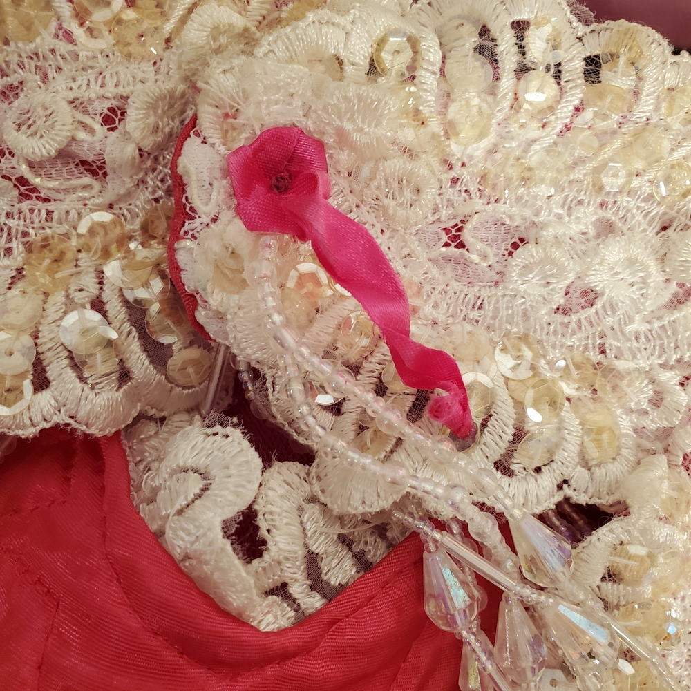 Vintage Girl Lace Rhinestone and Tulle Gown - Picture 11 of 14
